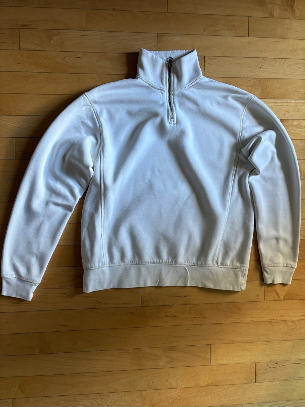 Men's White Zara Quarter Zip Pullover Sweater